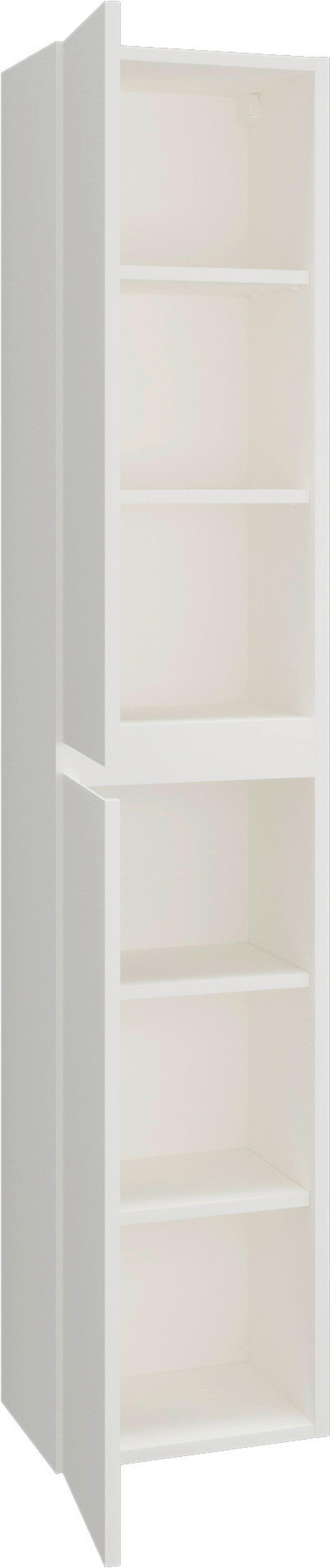 Hochschrank Edi B: 33 cm Weiss, 2-Türig - Weiß Hochglanz/Weiß, MODERN, Holzwerkstoff (33/166/32cm)