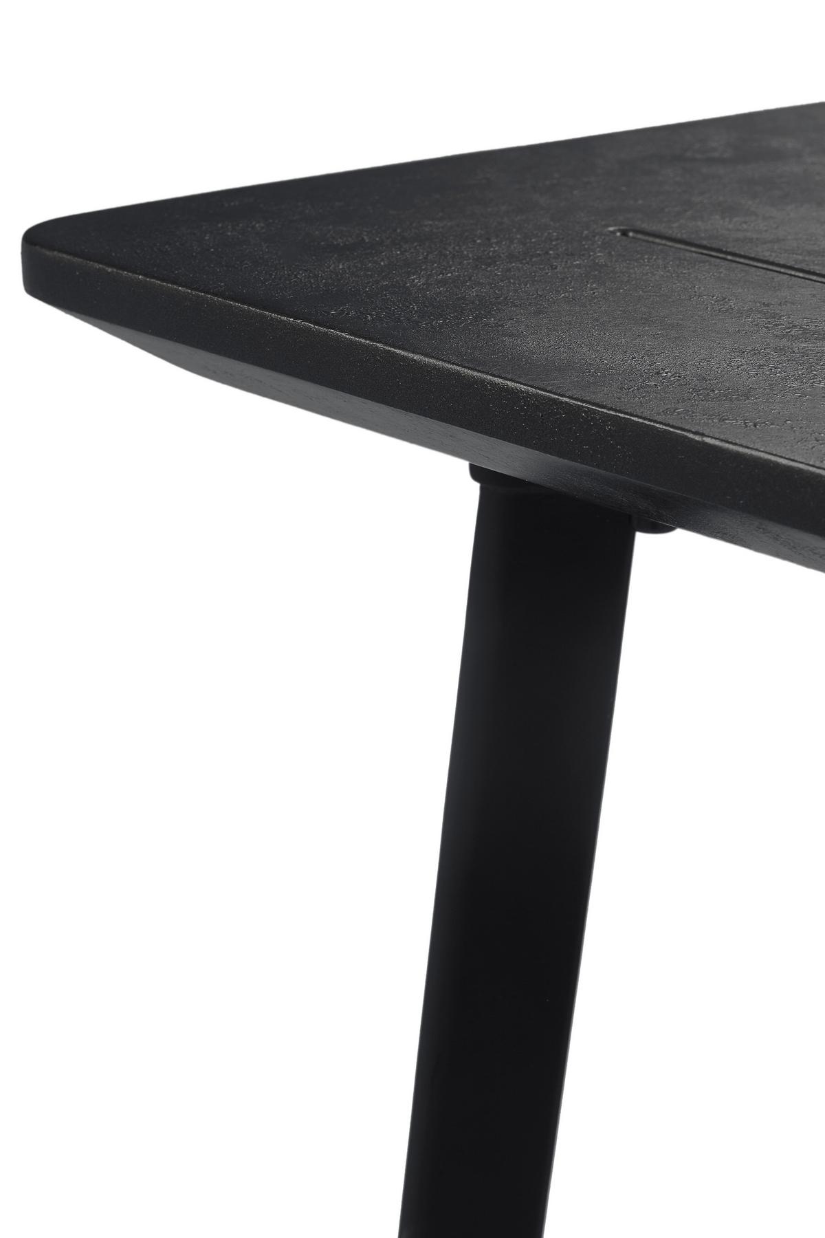Gartentisch Metalea Table Metall L: 146 cm - Schwarz, Basics, Kunststoff/Metall (146/75/87cm) - Keter