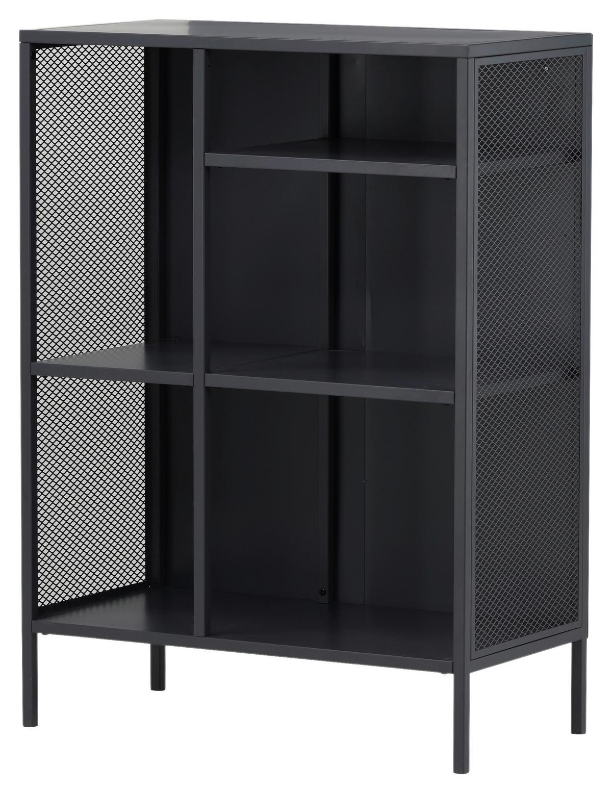 Bücherwand Misha - Dunkelgrau/Grau, Design, Metall (80/110/40cm) - Livetastic