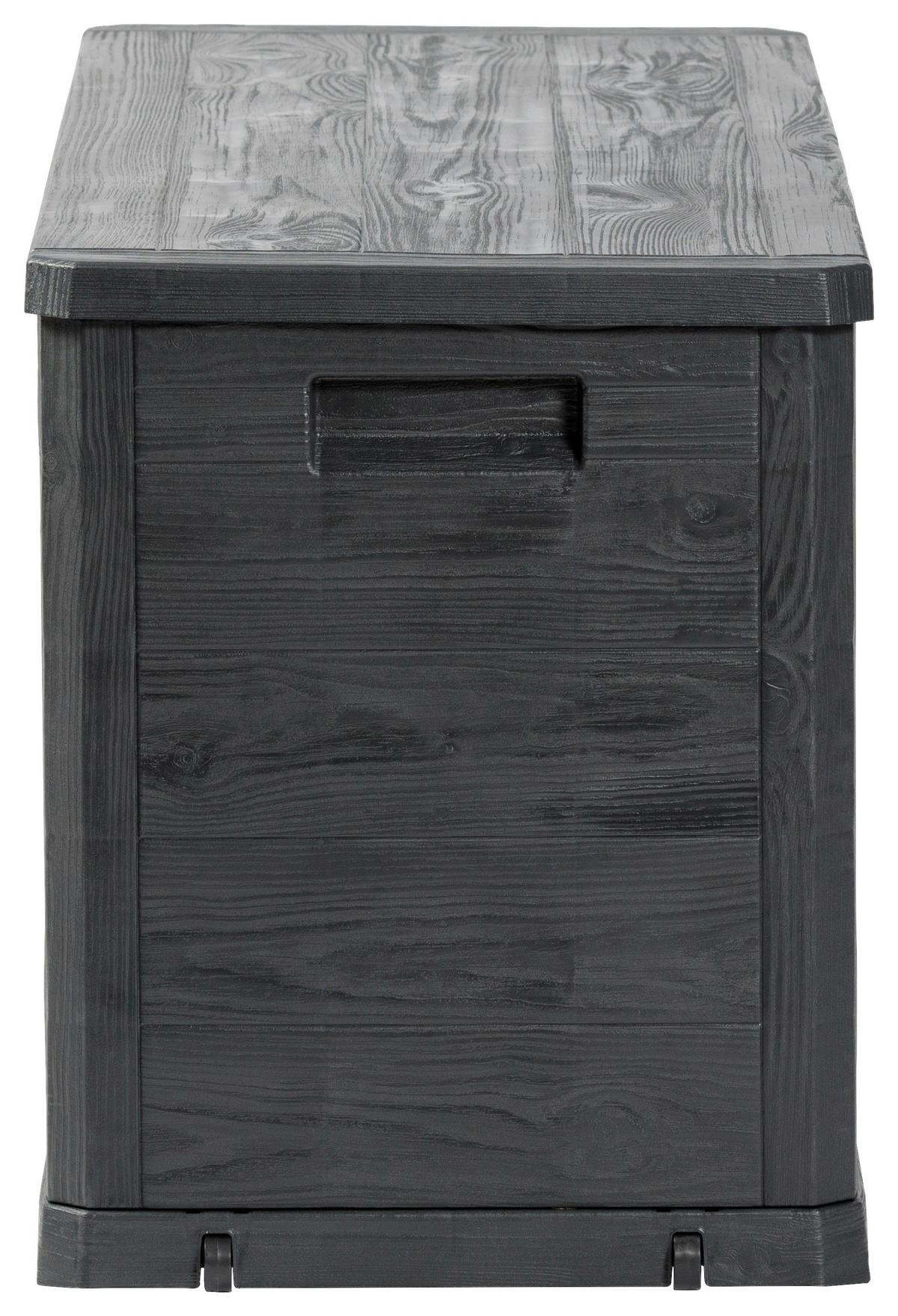 BOX NA VANKÚŠE WOODY - antracitová, Basics, plast (117/56/45cm) - Mömax