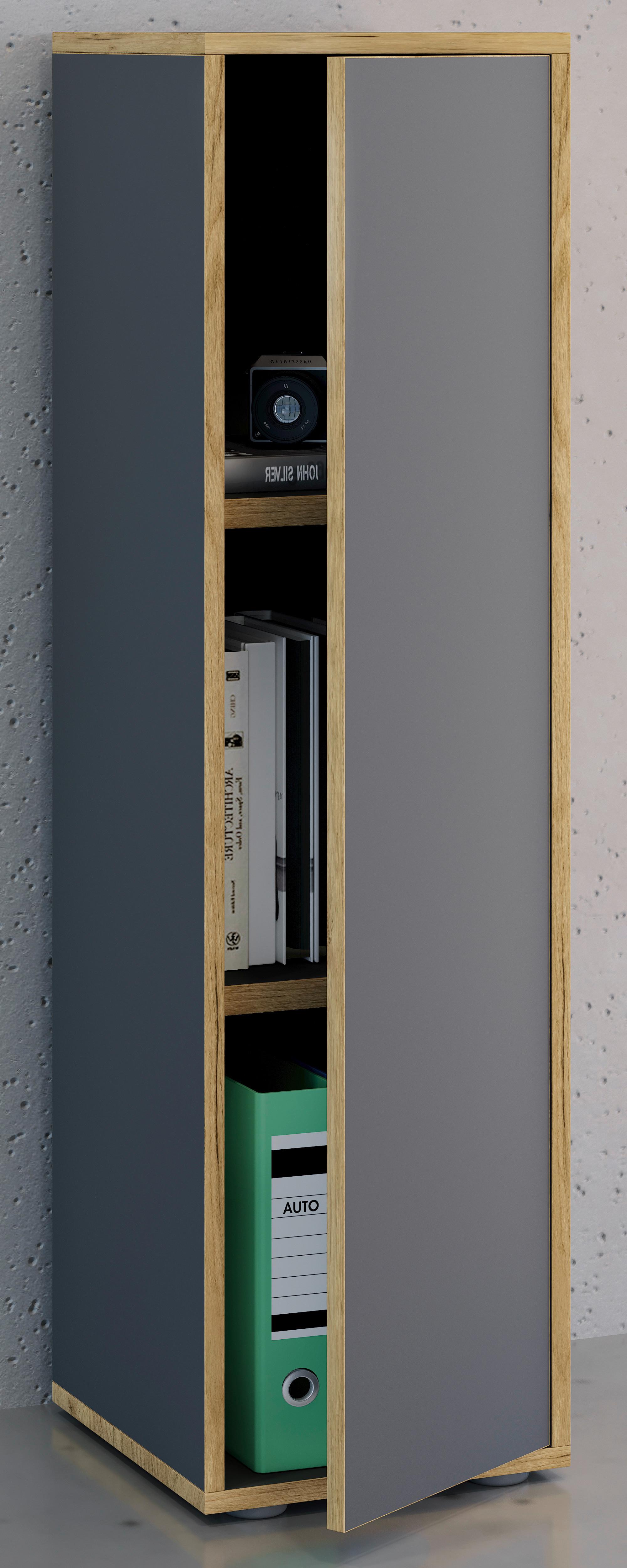 Aktenschrank Salia Anthrazit, Honigeiche B: 30 Cm - Honigeiche/Anthrazit, Design, Holzwerkstoff (30/110/33cm) - MID.YOU