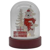 dekorační LED svítídlo KERML, p/v: 8,8/11cm - bílá/červená, Konvenční, dřevo (8,8/11cm) - Modern Living