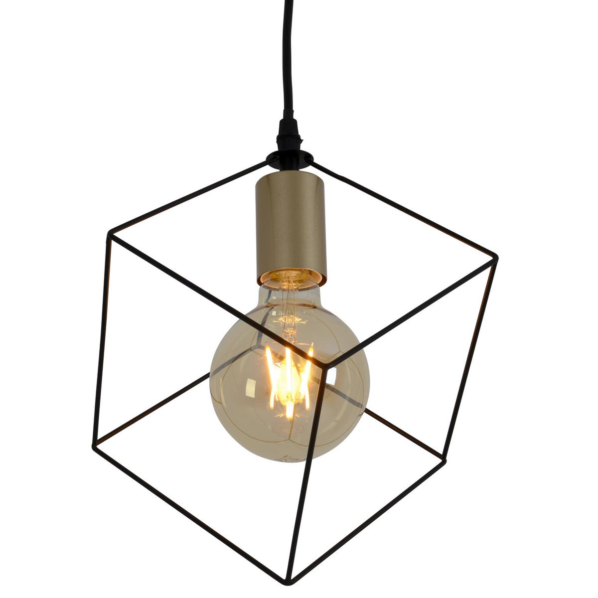 Hängeleuchte Canto H: 118 cm 1-Flammig, Würfelform - Goldfarben, Design, Kunststoff/Metall (16/118cm) - Näve