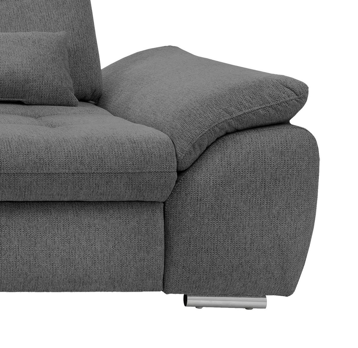 Ecksofa Mit Bettkasten Rigatti Graubraun S: 184x314cm - Chromfarben/Graubraun, MODERN, Textil (184/314cm) - Livetastic