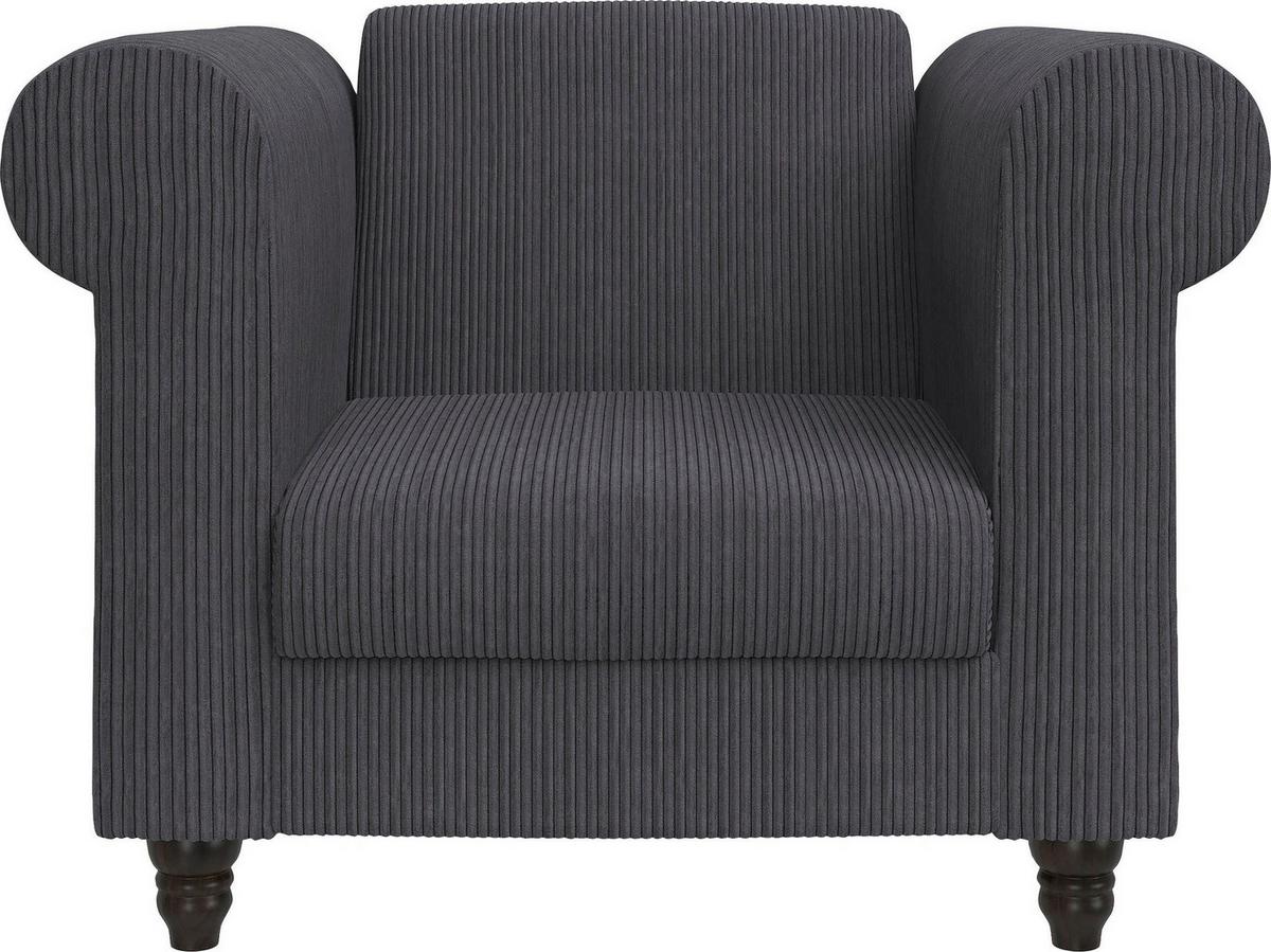 Sessel Firenze Anthrazit, Relaxfunktion - Anthrazit/Schwarz, Basics, Textil (111/83/87cm) - Livetastic