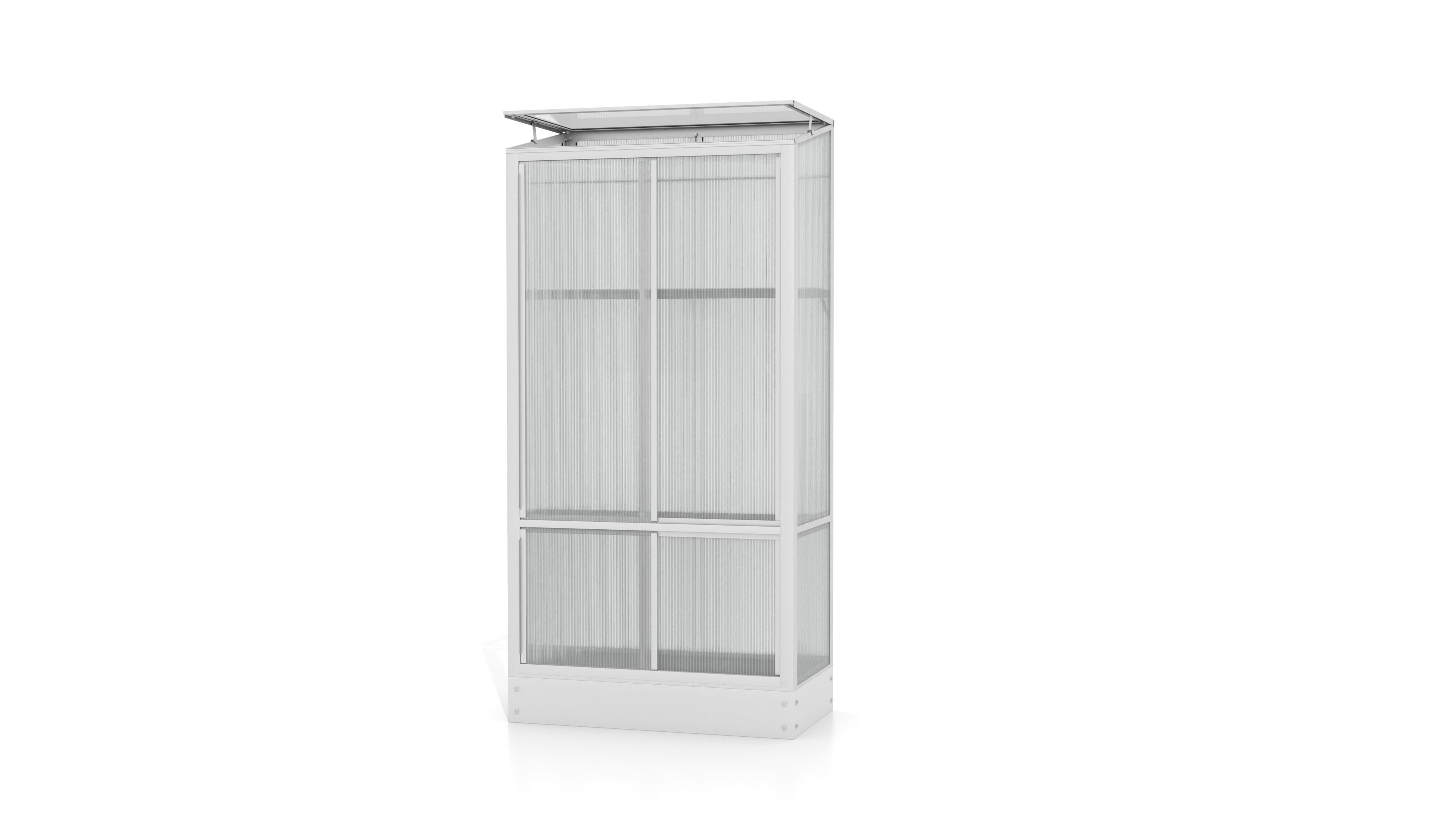 Balkon-Gewächshaus Polis Alufarben Metall H: 165,5 cm