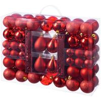 CHRISTBAUMKUGEL-SET Dirk, Rot, 90-teilig - Rot, KONVENTIONELL, Kunststoff - Luca Bessoni