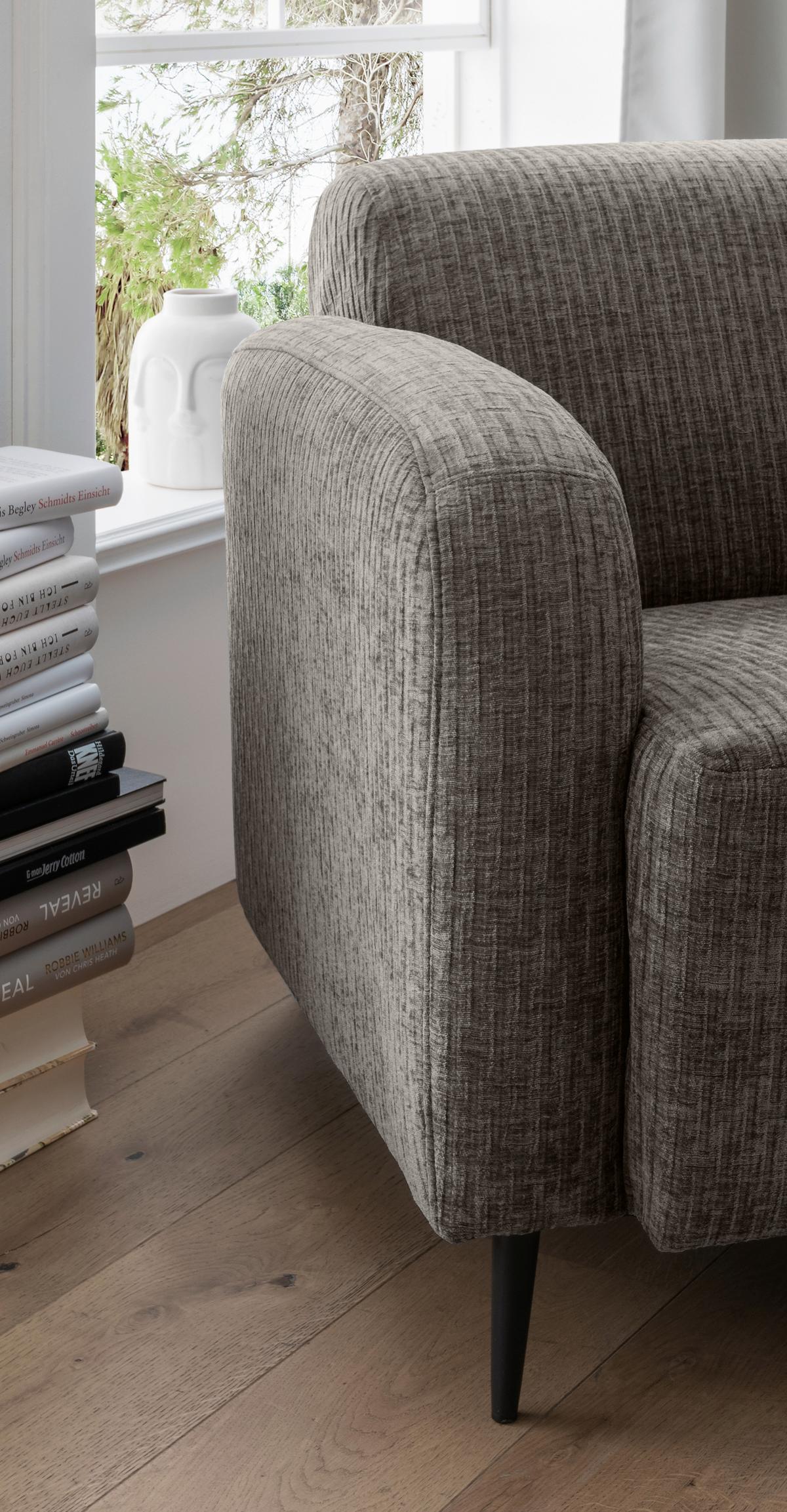 Polstersessel Mit Armlehnen Marone, Graubraun, B: 85 Cm - Graubraun/Schwarz, MODERN, Textil (85/76/90cm) - Livetastic
