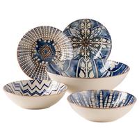 Salatset Iberico Blue 5--Teilig. Geschirr Set - Blau/Weiß, Basics, Keramik (36,5/36,5/31,5cm) - Mäser