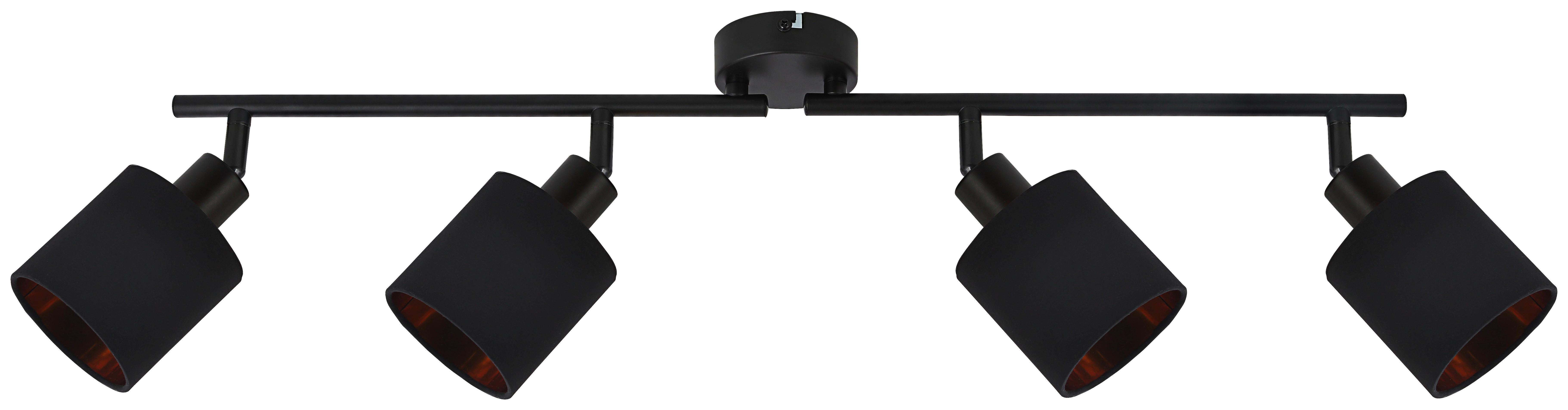Bodové svietidlo Goldi, E14 LED max. 15W - čierna/zlatá, Modern, kov/textil (89,5/10/23cm) - Mömax