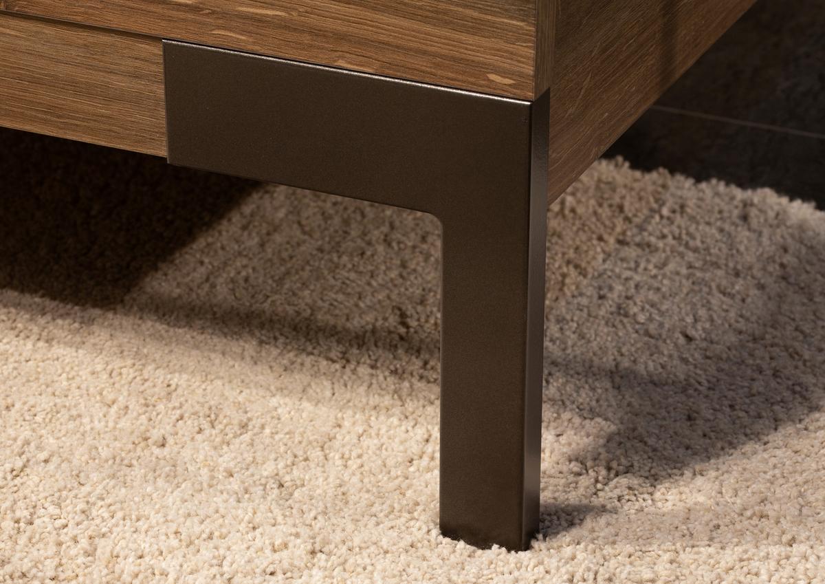 Bettanlage Barea Champagner Eiche Dekor - Eiche dunkel/Champagner, MODERN, Holzwerkstoff (180/200cm) - Rauch Möbel