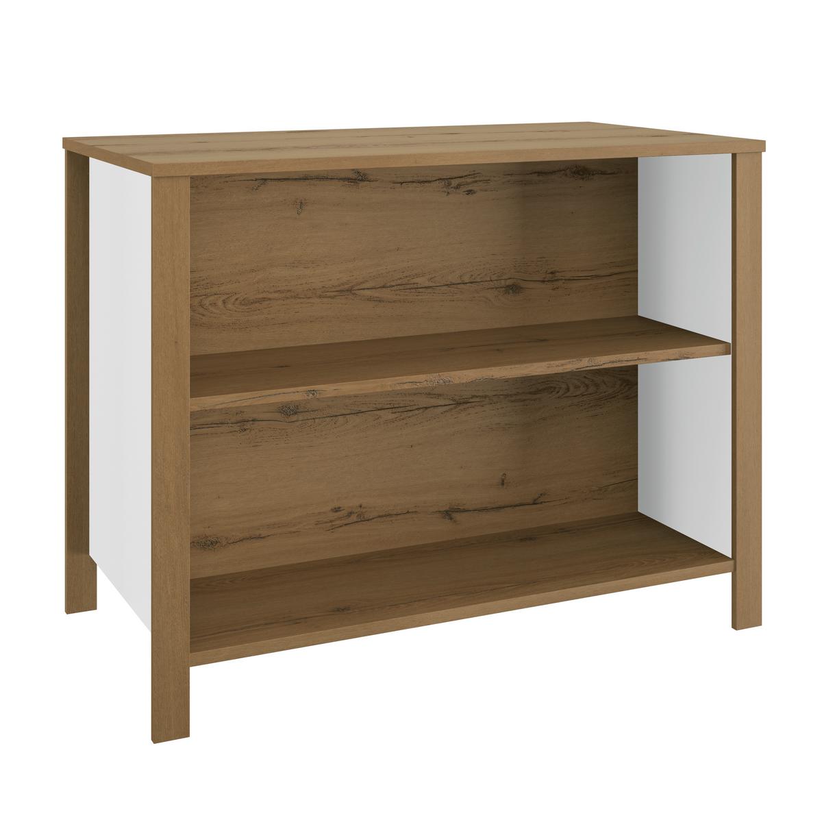 Kücheninsel Eden Eiche Dekor Helvezia, B: 120cm - Eichefarben/Weiß, Basics, Holzwerkstoff (120/93/65cm) - MID.YOU