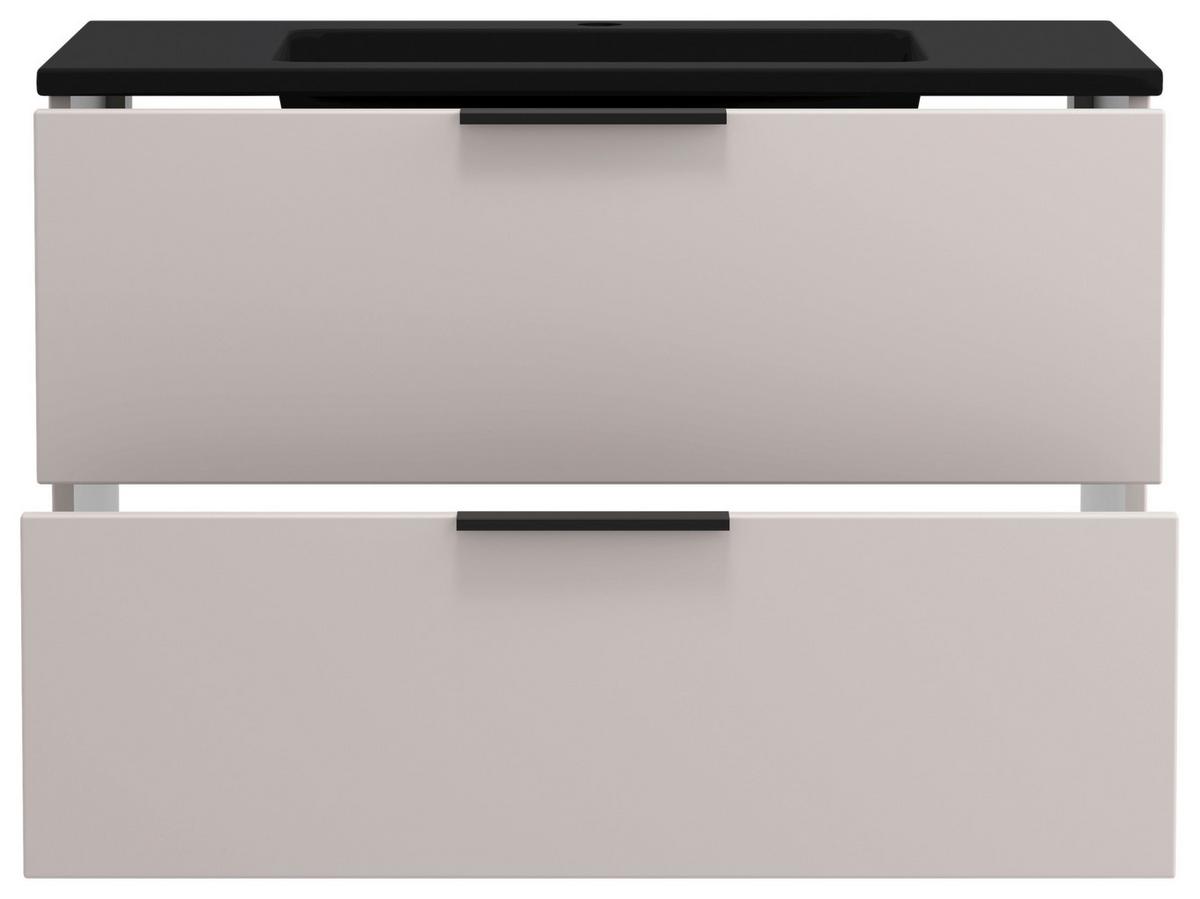 Waschtischkombi Sevilla Kaschmir/Schwarz - Kaschmir/Schwarz, MODERN, Keramik/Holzwerkstoff (80/54/47cm) - Held