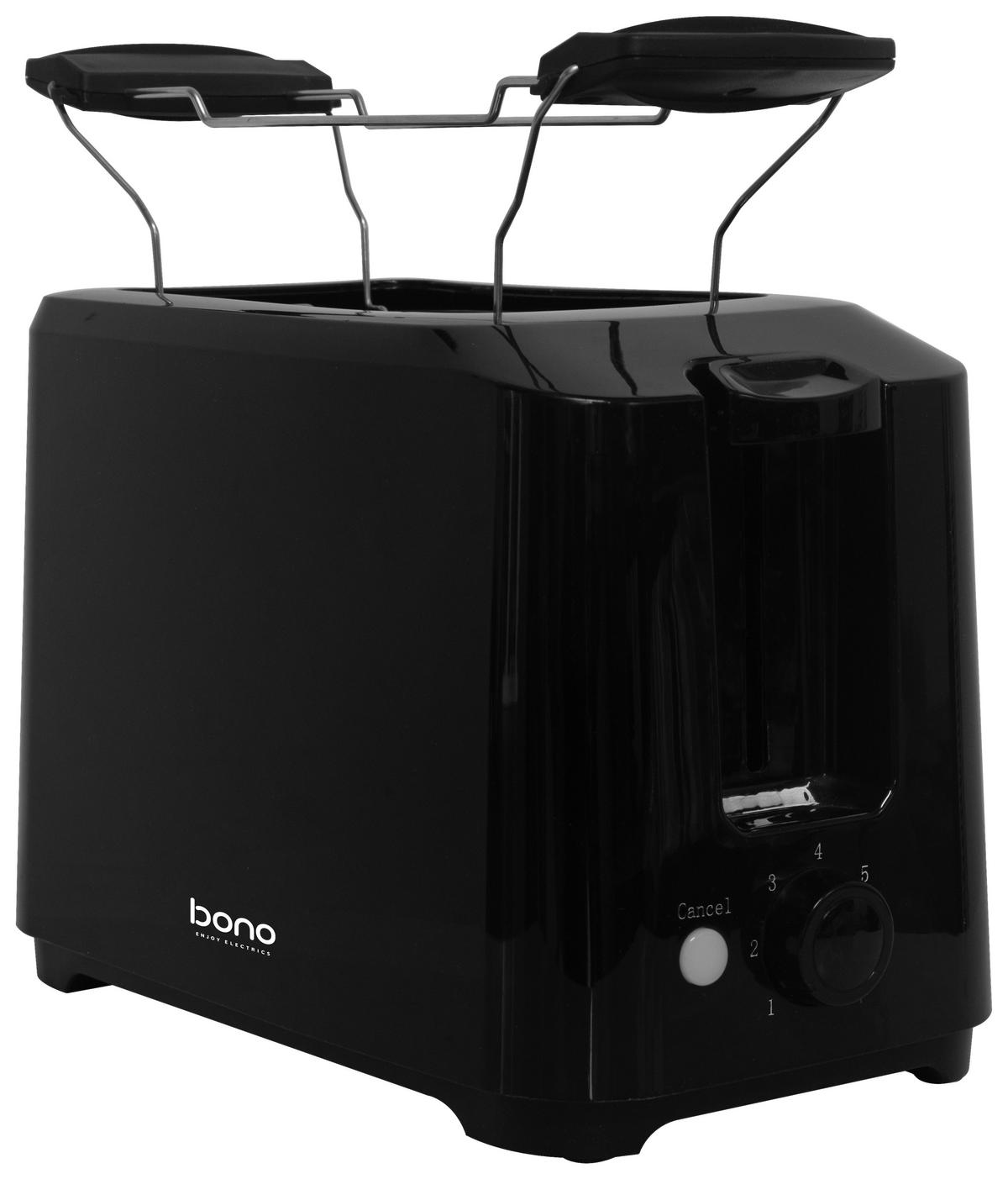 Toaster Christa - Schwarz, Basics, Kunststoff/Metall (25,7/14,6/24.2cm) - Bono