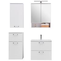Badezimmer Fresh Weiß 5-teilig - Weiß, KONVENTIONELL, Holzwerkstoff (101/168,5/47cm) - Ondega