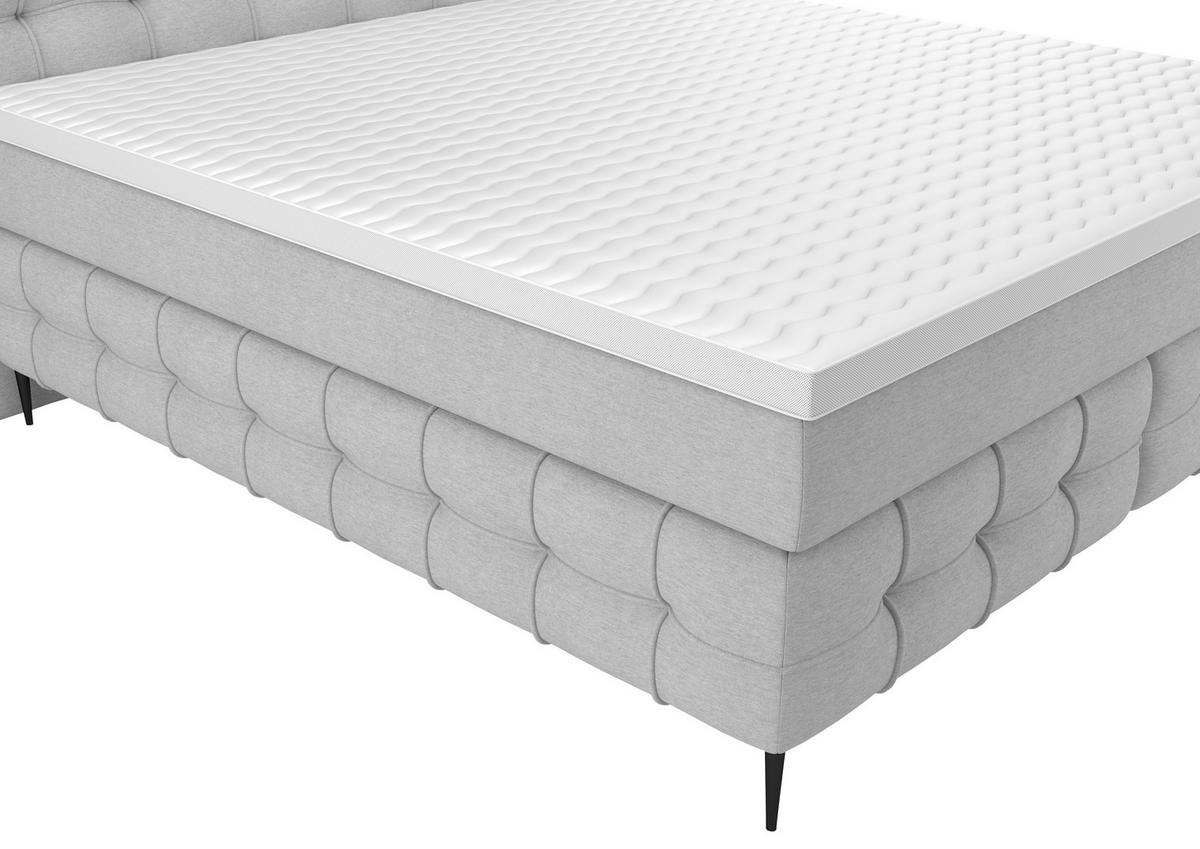 Boxspring- Ágy Scarlett 180/200cm - bézs, Konventionell, faalapú anyag/textil (180/200cm)