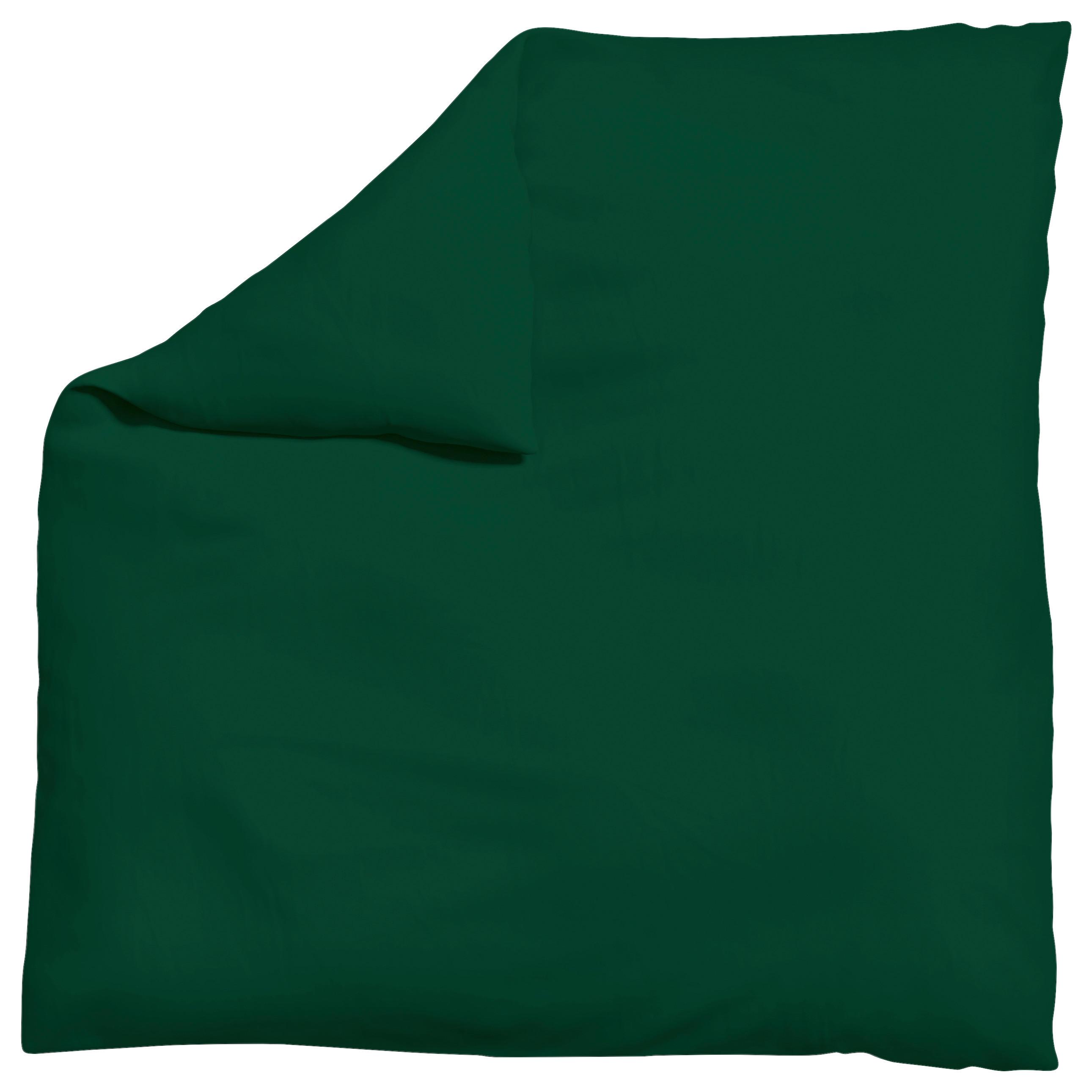 Bettdeckenbezug Knitted Jersey 200x200cm Dunkelgrün - Dunkelgrün, Basics, Textil (200/200cm) - Schlafgut