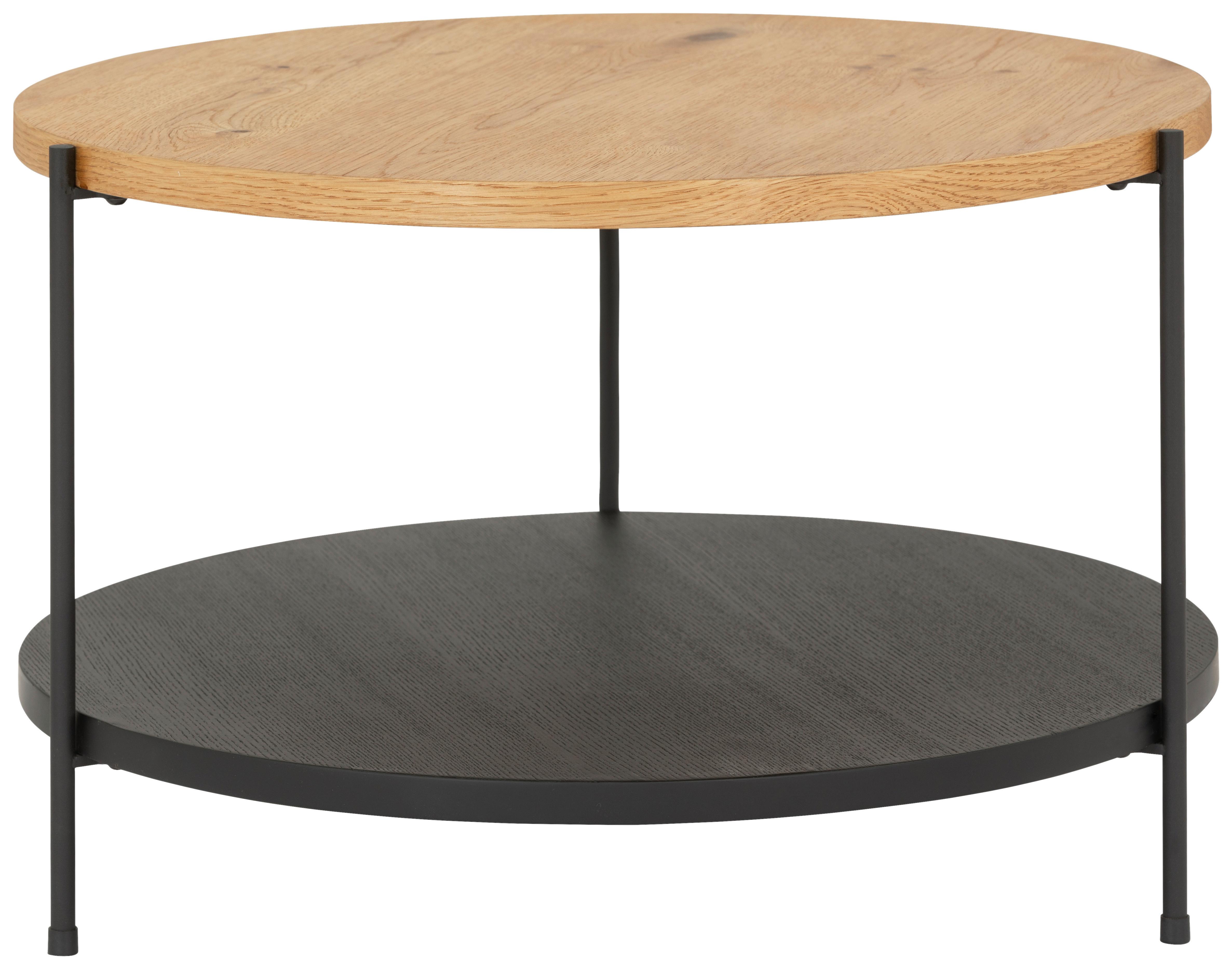 Couchtisch Rondo 2 - Schwarz/Naturfarben, MODERN, Holz/Holzwerkstoff (60/40/60cm)