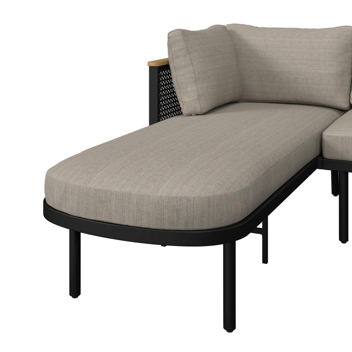 JEDÁLENSKÁ TERASOVÁ SÚPRAVA LISSA - čierna/farba hrušky, Modern, kov/textil - Bessagi Garden