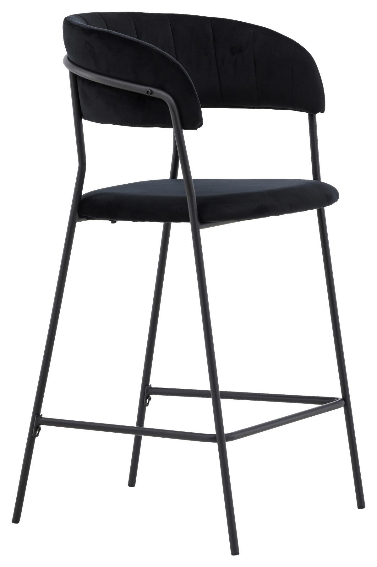 Barhocker-set Lui - Schwarz, Design, Textil/Metall (53/97/49cm) - Livetastic