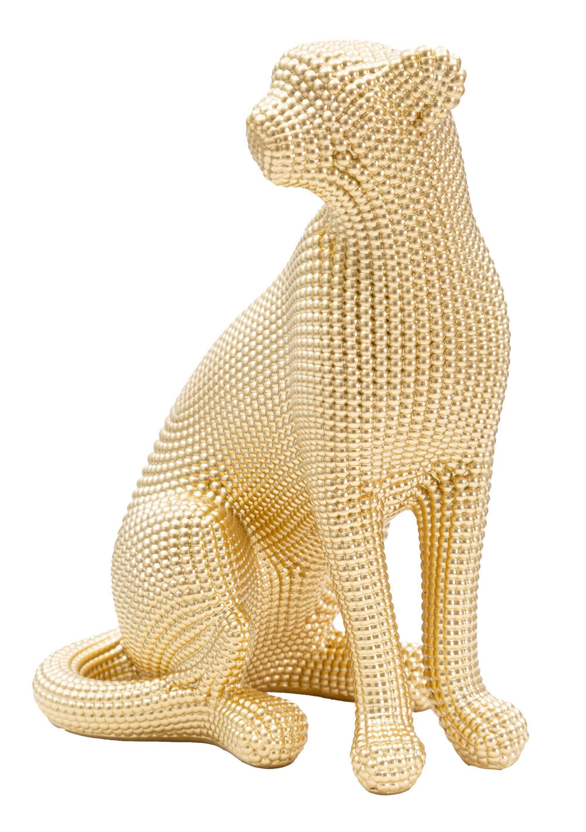 Skulptur Leopard Gold B: 23 cm - Goldfarben, Basics, Kunststoff (23/29/15.5cm)
