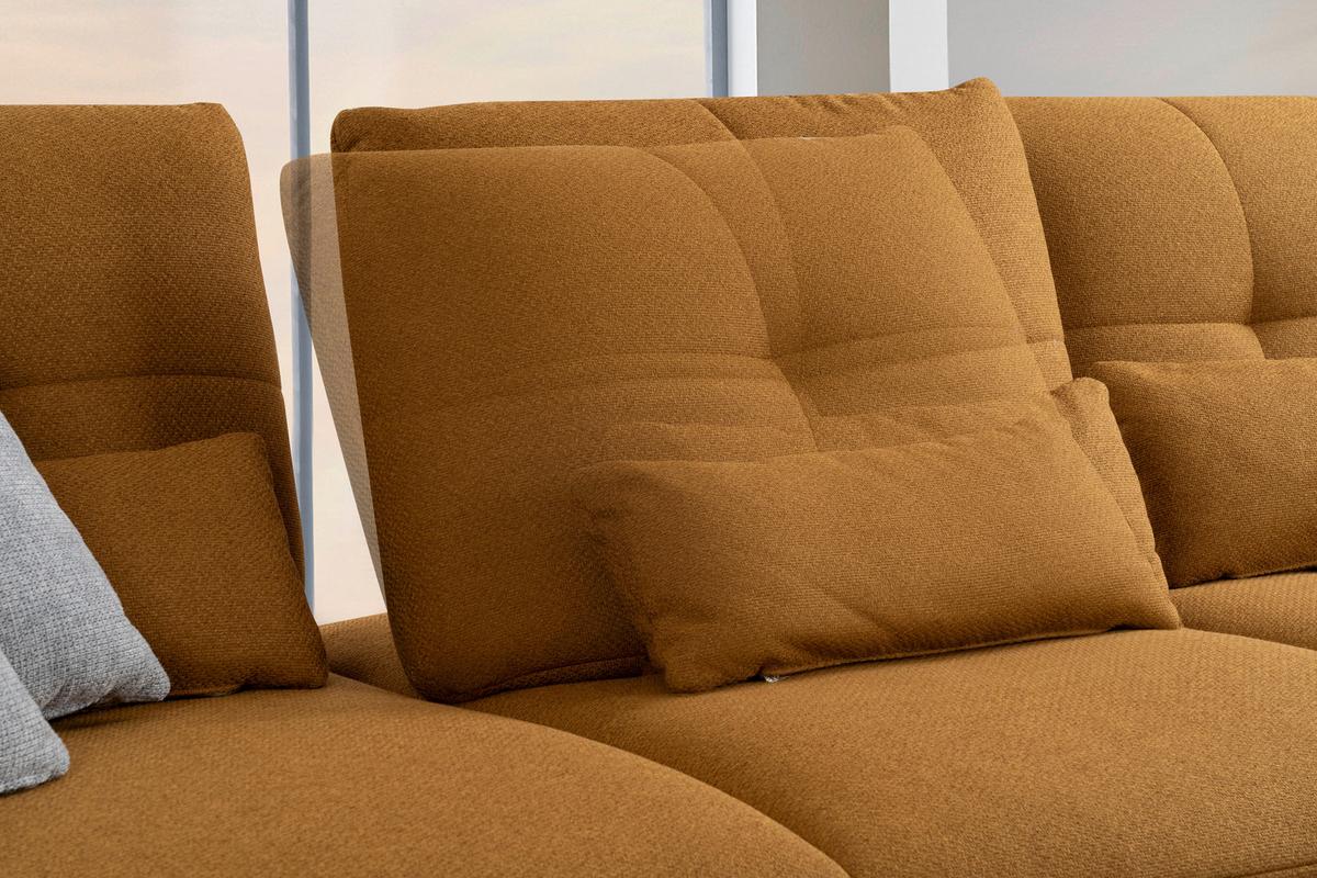 Wohnlandschaft Dover Xc - Currygelb/Dunkelgelb, MODERN, Holzwerkstoff/Textil (301/191cm)