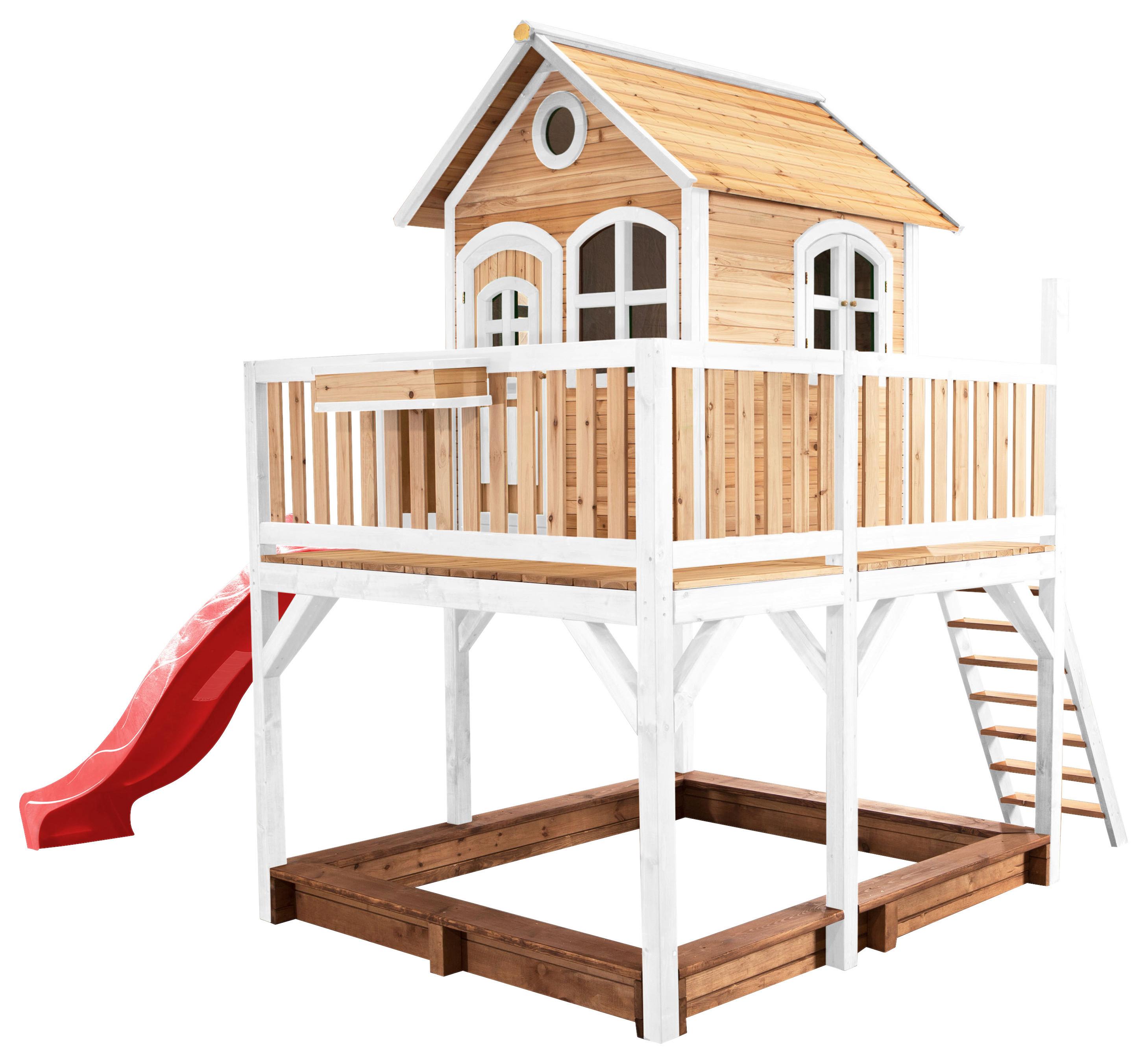 Spielturm A030.151.21 - Rot/Braun, KONVENTIONELL, Holz (377/291/255cm) - Ambia Garden