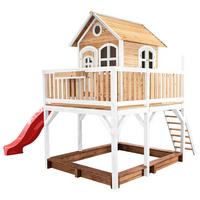 Spielturm A030.151.21 - Rot/Braun, KONVENTIONELL, Holz (377/291/255cm) - Ambia Garden