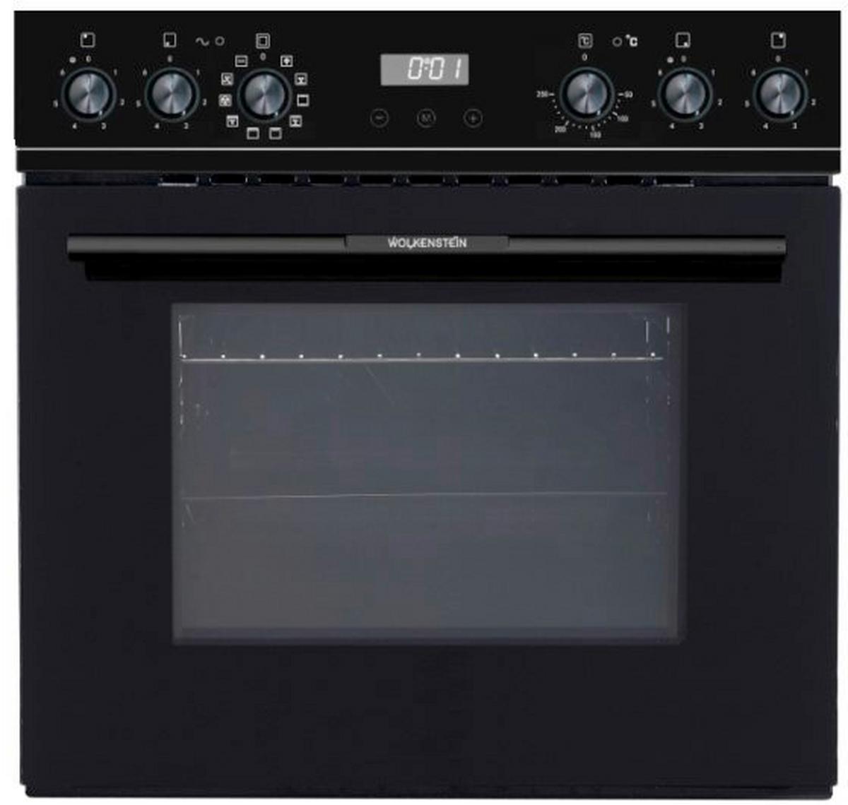 Herdset Wmoc 100 Schwarz B: 59,5 Cm - Schwarz, KONVENTIONELL, Glas/Metall (59,5/59,5/55cm) - Wolkenstein