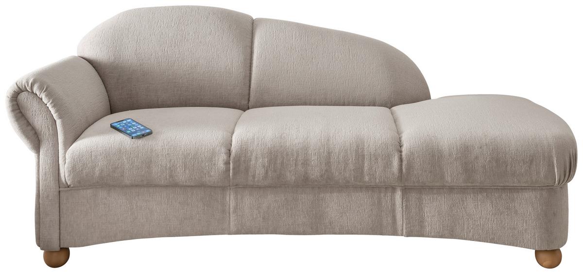 Ottomane Torello Taupe B: 86cm - Taupe/Wildeiche, KONVENTIONELL, Textil (86/84/190cm) - Livetastic