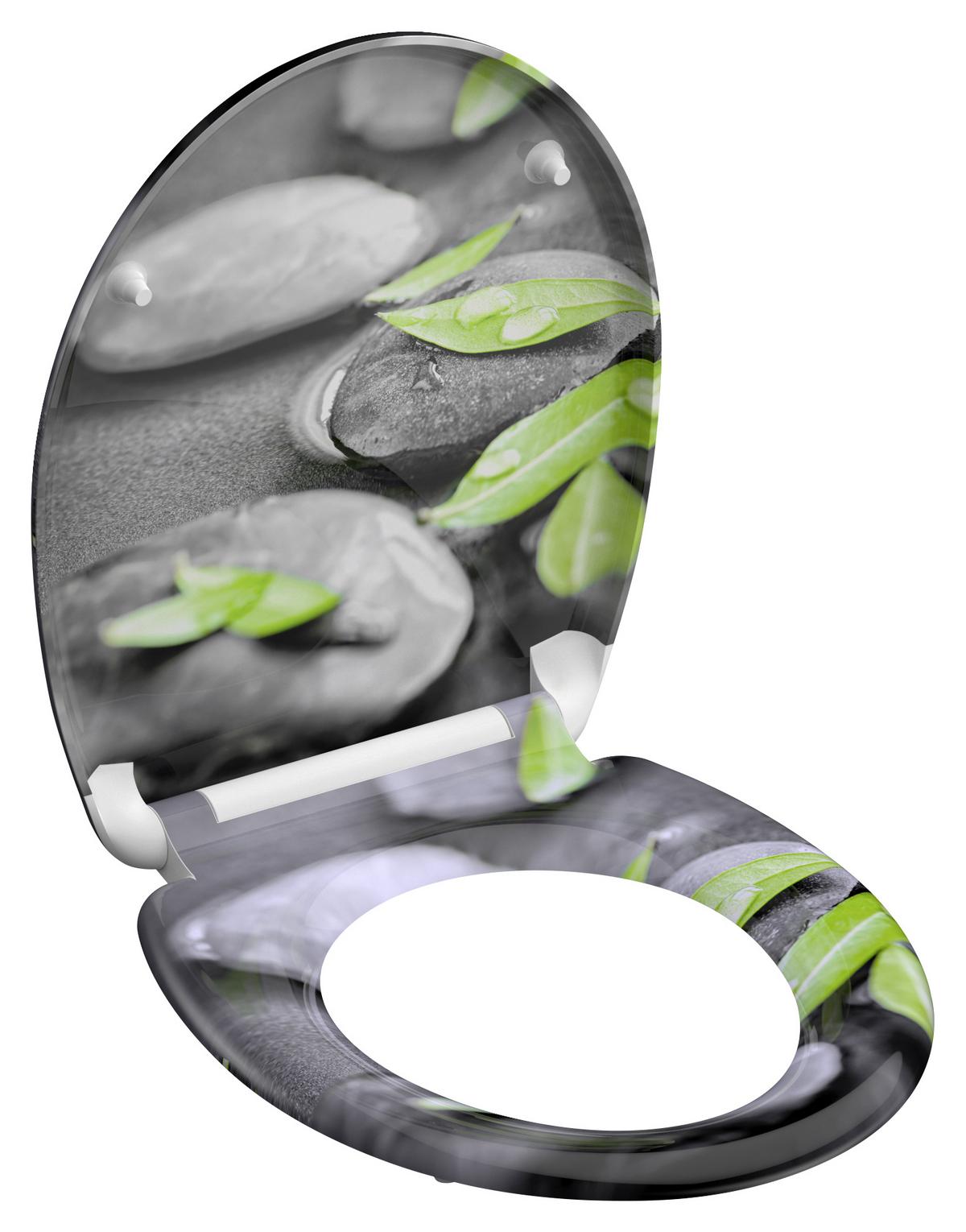 WC-Sitz Steinmotiv Stone Mit Absenkautomatik B: 37,5 cm - Multicolor, KONVENTIONELL, Kunststoff (37,5/45,0cm)