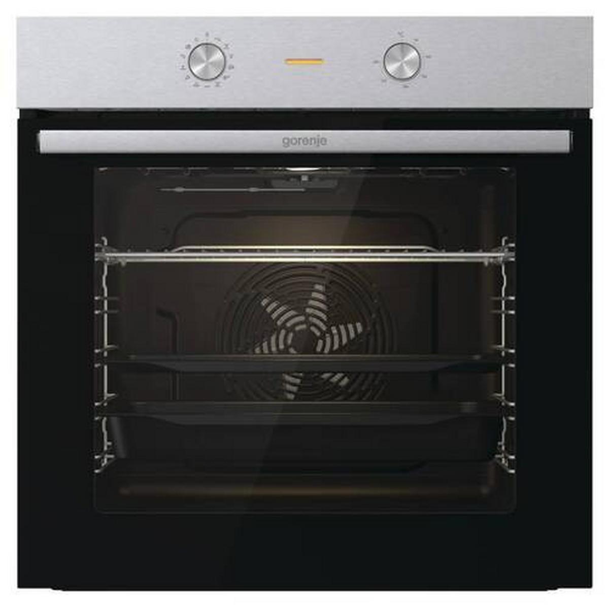 Einbau-backofen Bo6717e03x B:59,5cm Schwarz Versenkknebel - Edelstahlfarben/Schwarz, Basics, Glas/Metall (59,5/59,5/56,4cm) - Gorenje