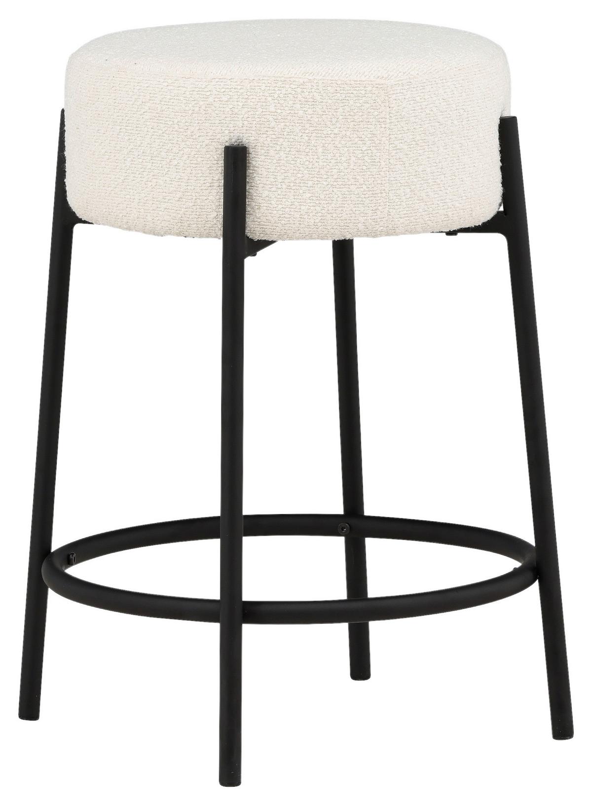 Barhocker Tucson - Schwarz/Weiß, Design, Textil/Metall (50/60/50cm) - Livetastic