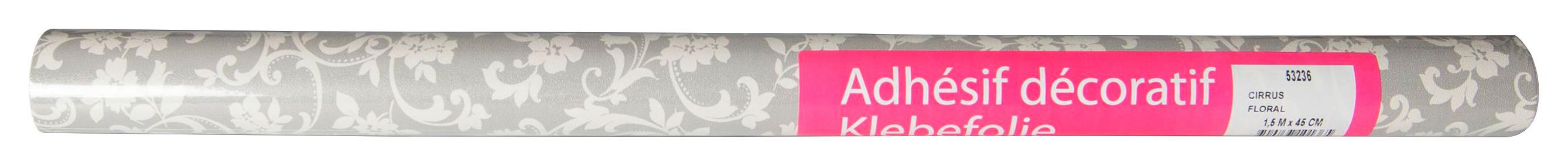 Klebefolie Floraldesign Grau/Weiß Basic-Line 45x150 cm - Weiß/Grau, KONVENTIONELL, Kunststoff (45/150cm)