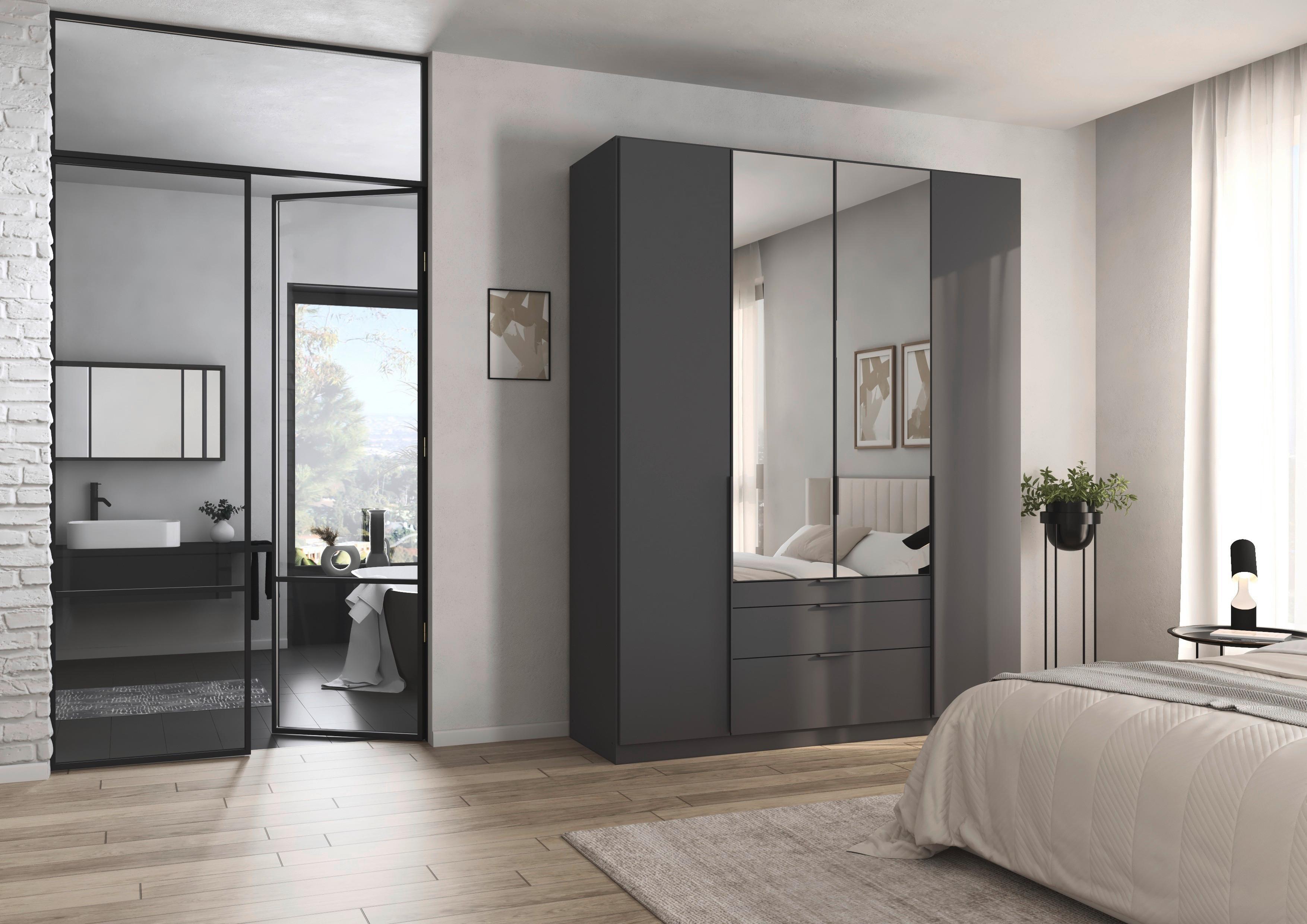 Drehtürenschrank Alabama Grau Metallic B: 181 Cm - Grau, MODERN, Holzwerkstoff (181/229/54cm) - Rauch Möbel