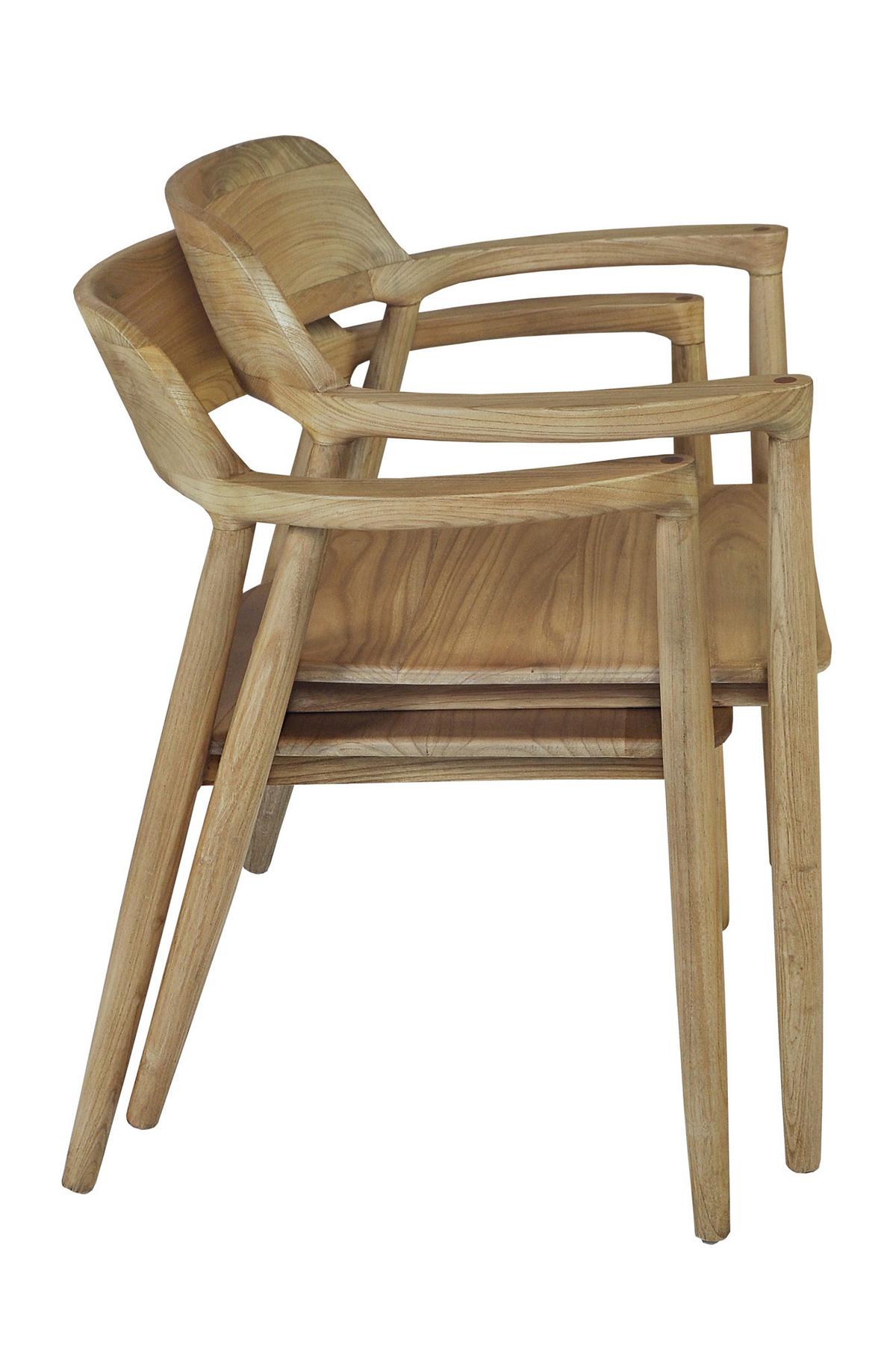 Armlehnstuhl Scandi Holz Naturfarben, B: 57 Cm - Naturfarben, ROMANTIK / LANDHAUS, Holz (57/76/61cm)
