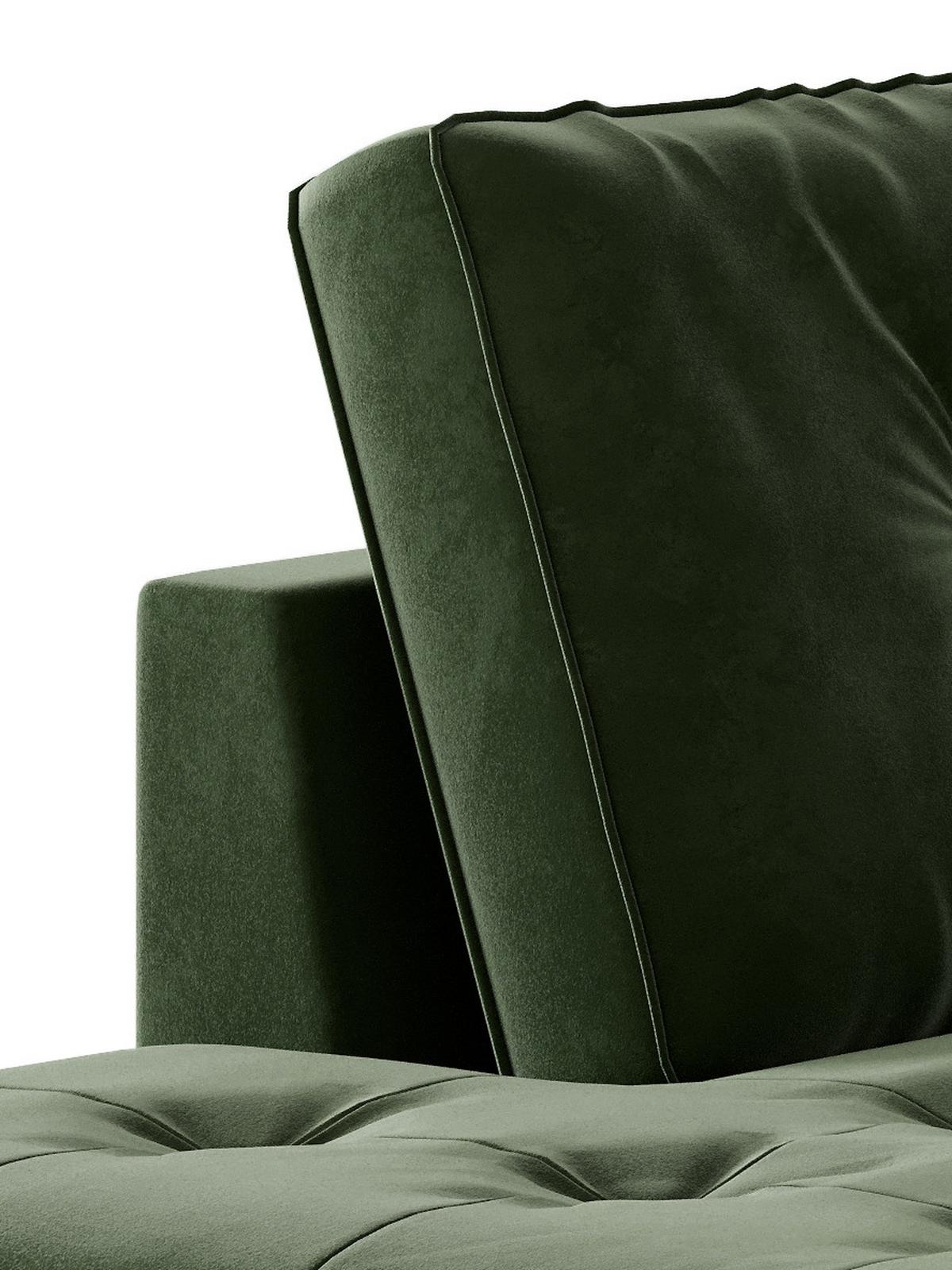 Ecksofa Scott - Edelstahlfarben/Olivgrün, Design, Textil (259/205cm) - Livetastic