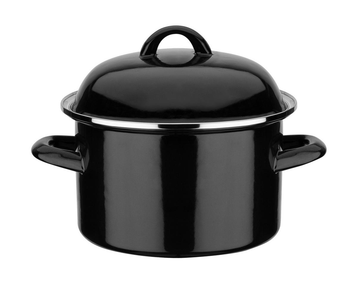 Gsw Kochtopfset Black & White Schwarz, 4-Teilig - Schwarz, Basics, Metall - GSW