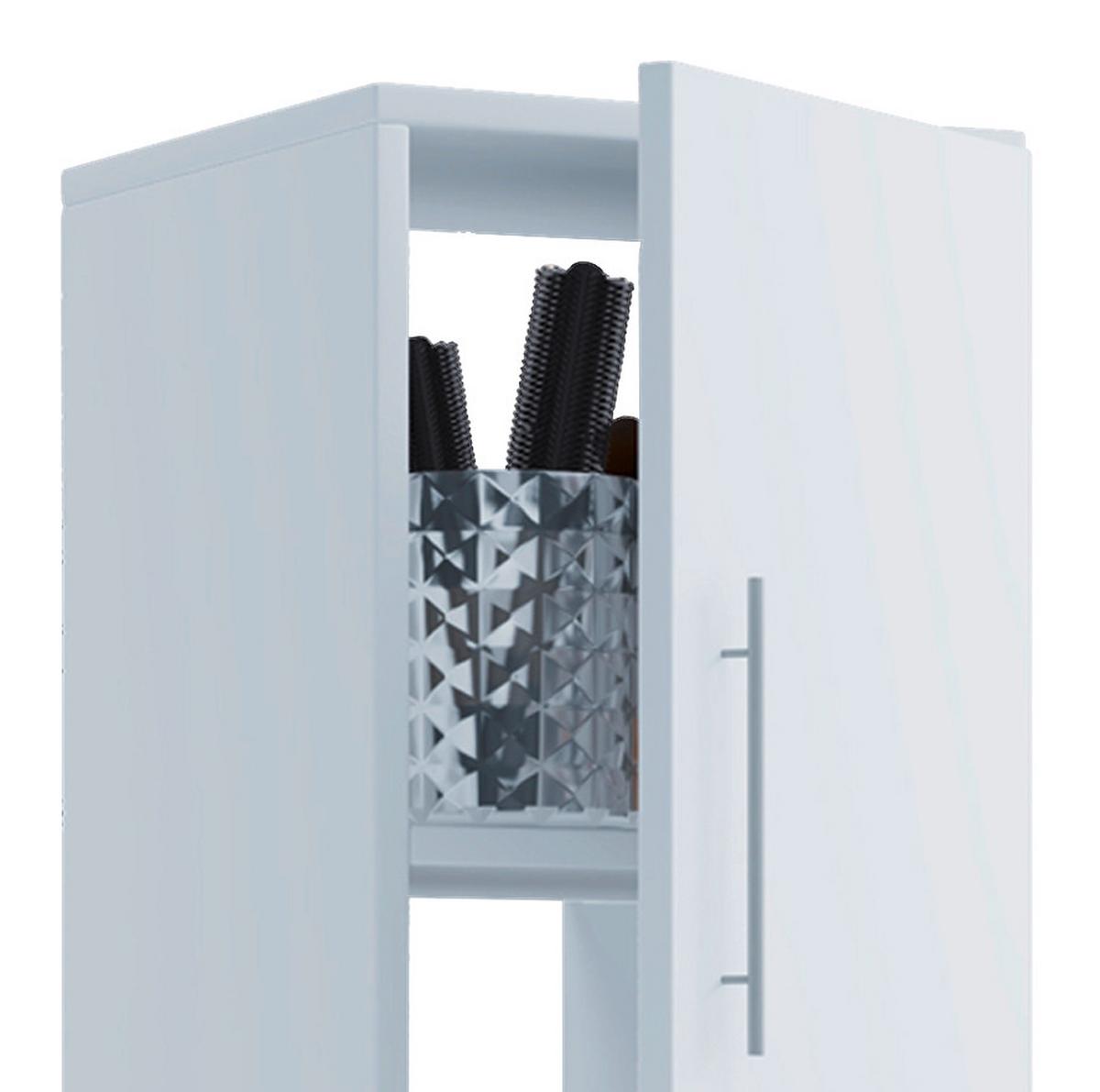 Hochschrank Flandu B: 31 cm Weiß - Schwarz/Weiß, KONVENTIONELL, Holzwerkstoff (31/160/30cm) - MID.YOU