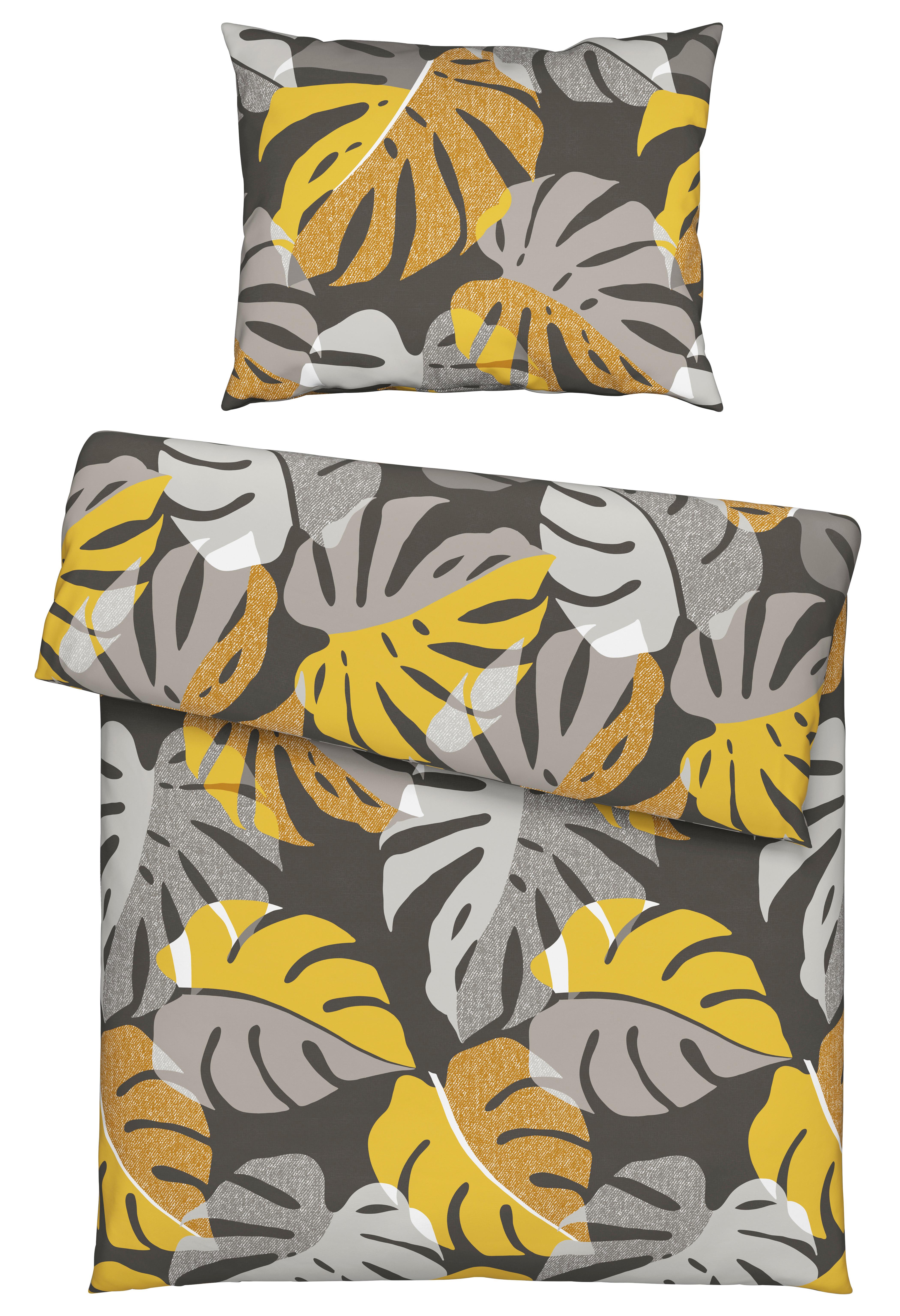 Ágyneműhuzat-garnitúra Paula - sárga/szürke, Modern, textil (140/200cm) - Luca Bessoni