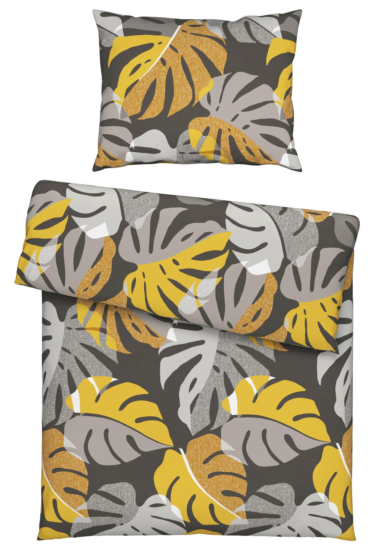 Ágyneműhuzat-garnitúra Paula - sárga/szürke, Modern, textil (140/200cm) - Luca Bessoni