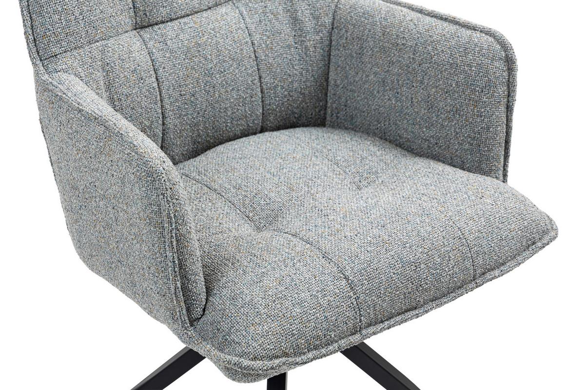 Armlehnstuhl Lilith Grau Sitzfl. 180° drehbar, B: 59cm - Schwarz/Grau, KONVENTIONELL, Textil/Metall (59/89,5/63cm) - MID.YOU