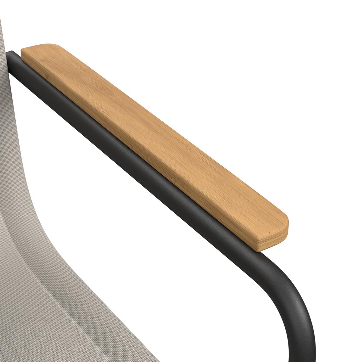 SADA ZAHRADNÍCH KŘESEL DAISY - černá/světle šedá, Moderní, kov/dřevo (55,5/95/55cm) - Bessagi Garden