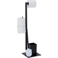 WC kefa so stojanom GREGOTTI-2 - čierna, Modern, kov/plast (20/71/20cm) - Mömax