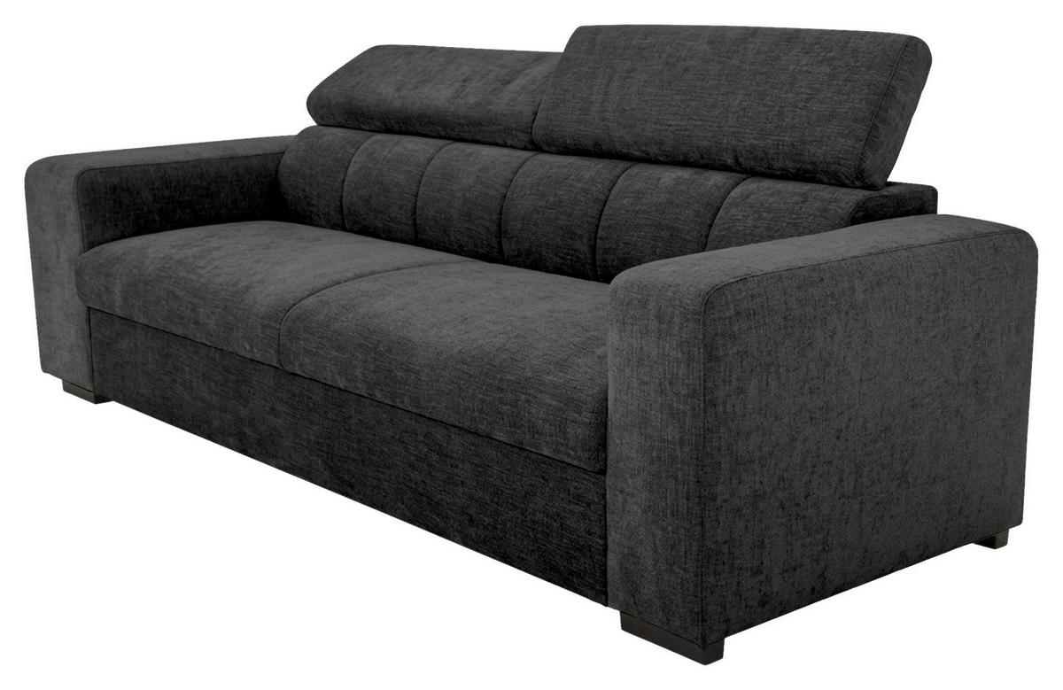 3-SitzerSofa m. Schlaffunktion Sirius S schwarz, B: 251cm - Schwarz, KONVENTIONELL, Holz/Holzwerkstoff (251/96/100cm)