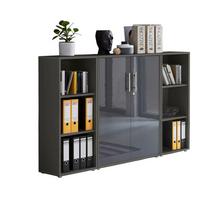 AKTENSCHRANK OFFICE EDITION - SW SET 2 - Anthrazit/Anthrazit Hochglanz, MODERN, Holzwerkstoff (172,6/113,6/33cm) - MID.YOU