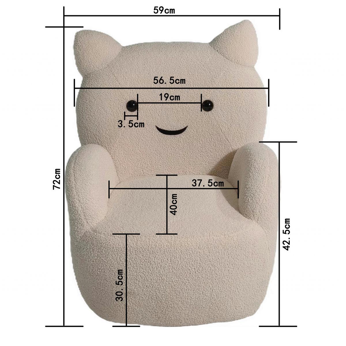 Křeslo KITTI, bílá tkanina TEDDY - bílá, Romantický / Rustikální, dřevo/textil (59/40/72cm) - Prenneis