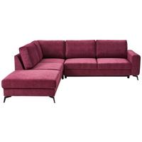 Ecksofa Mit Schlaffunktion Adesso Bordeaux Chenille - Bordeaux/Schwarz, KONVENTIONELL, Textil (257/275cm) - MID.YOU