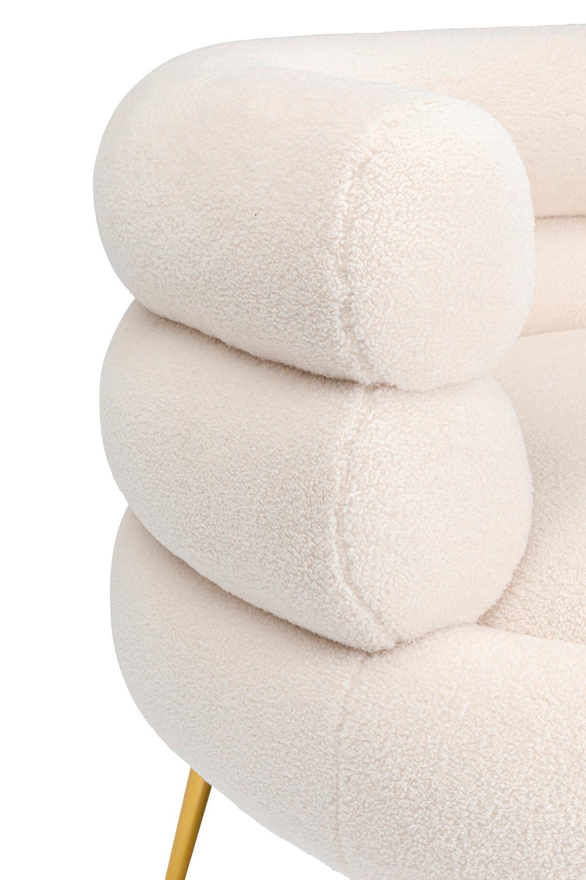 Cocktailsessel Livelli Creme B: 74 Cm - Goldfarben/Creme, Textil (74/77/73cm) - Kare-Design