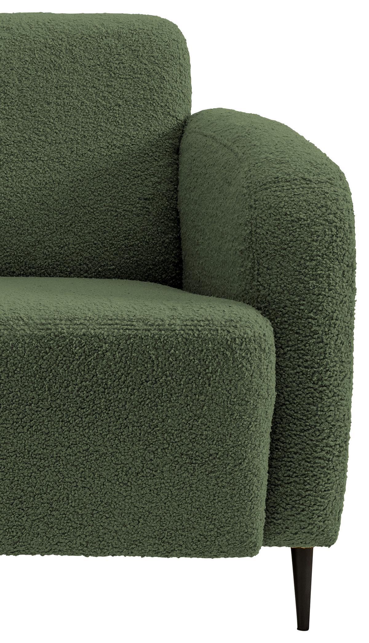 Polstersessel mit Armlehnen Marone Dunkelgrün Teddystoff - Dunkelgrün/Schwarz, MODERN, Textil (85/76/90cm) - Livetastic